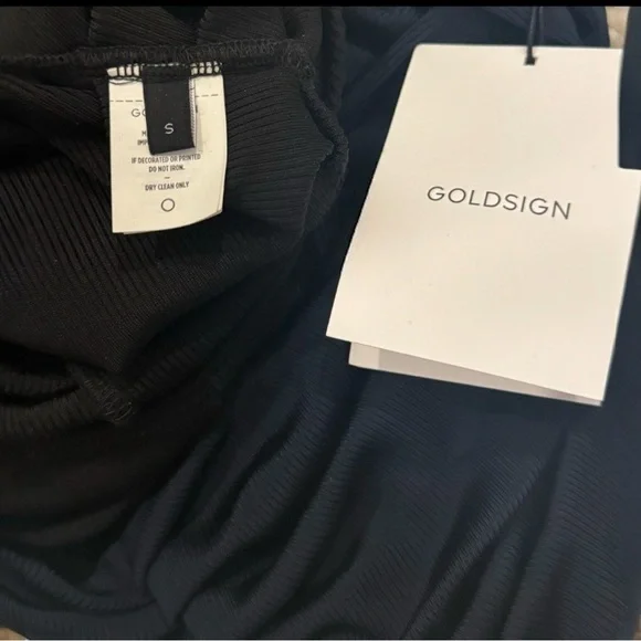 Goldsign Gelsey One-Shoulder Off the Shoulder 2-tone Ribbed Bodysuit Small NEW